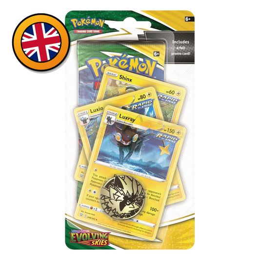 Pokémon TCG: Sword & Shield – Evolving Skies Premium Checklane Blister – Emboar oder Luxray (Englisch) (dB)
