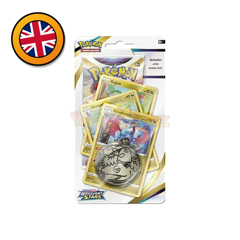 Pokémon TCG: Sword & Shield – Brilliant Stars Premium Checklane Blister – Hydreigon oder Salamence (Englisch) (dB)