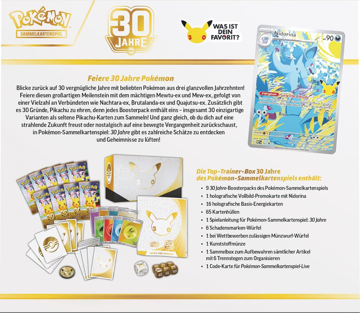 Pokémon Top-Trainer-Box – 30 Jahre Jubiläum Deutsch | Sealed OVP