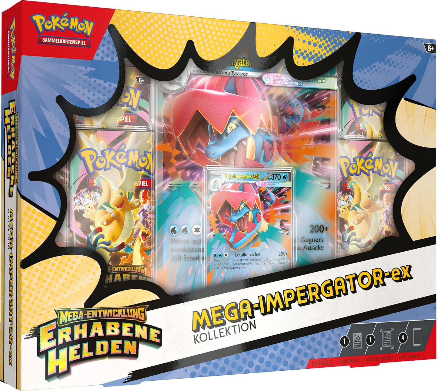 Pokémon Erhabene Helden: Mega-ex-Kollektion – Mega-Flambirex-ex / Mega-Impergator-ex / Mega-Meganie-ex | OVP