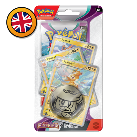 Pokémon TCG: Scarlet & Violet – Paldea Evolved Premium Checklane Blister – Arboliva oder Pawmot (Englisch) (dB)