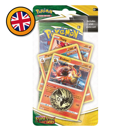 Pokémon TCG: Sword & Shield – Evolving Skies Premium Checklane Blister – Emboar oder Luxray (Englisch) (dB)