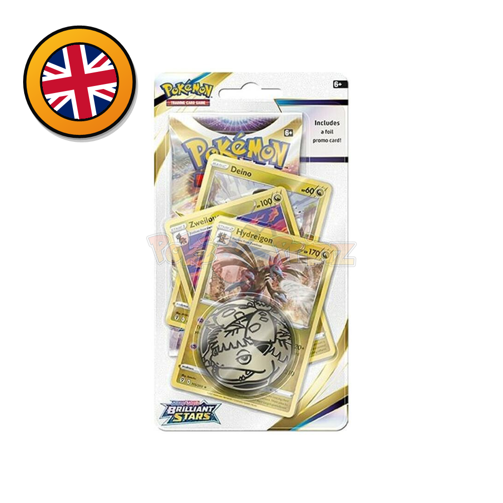Pokémon TCG: Sword & Shield – Brilliant Stars Premium Checklane Blister – Hydreigon oder Salamence (Englisch) (dB)