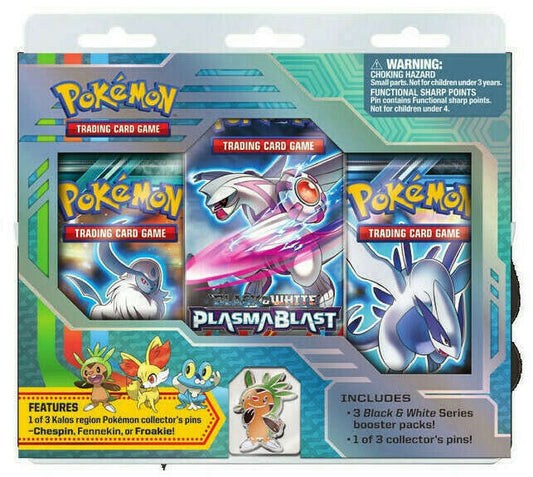 Pokémon TCG: Chespin Pin 3-Pack Blister (Vintage Black & White Edition)
