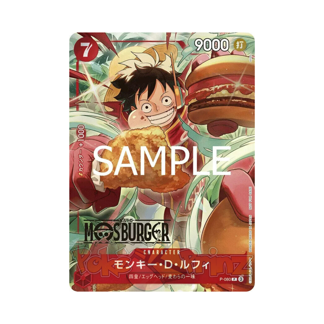 One Piece Card Game - Monkey D. Luffy P-080 Mos Burger Promo