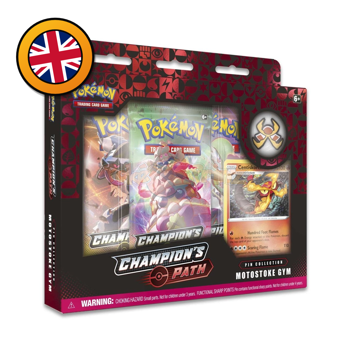 Pokémon TCG: Champion's Path Pin Collection Display – 6 Boxen (Turffield, Hulbury & Motostoke) – Englisch – Sealed OVP - PokéPrinz