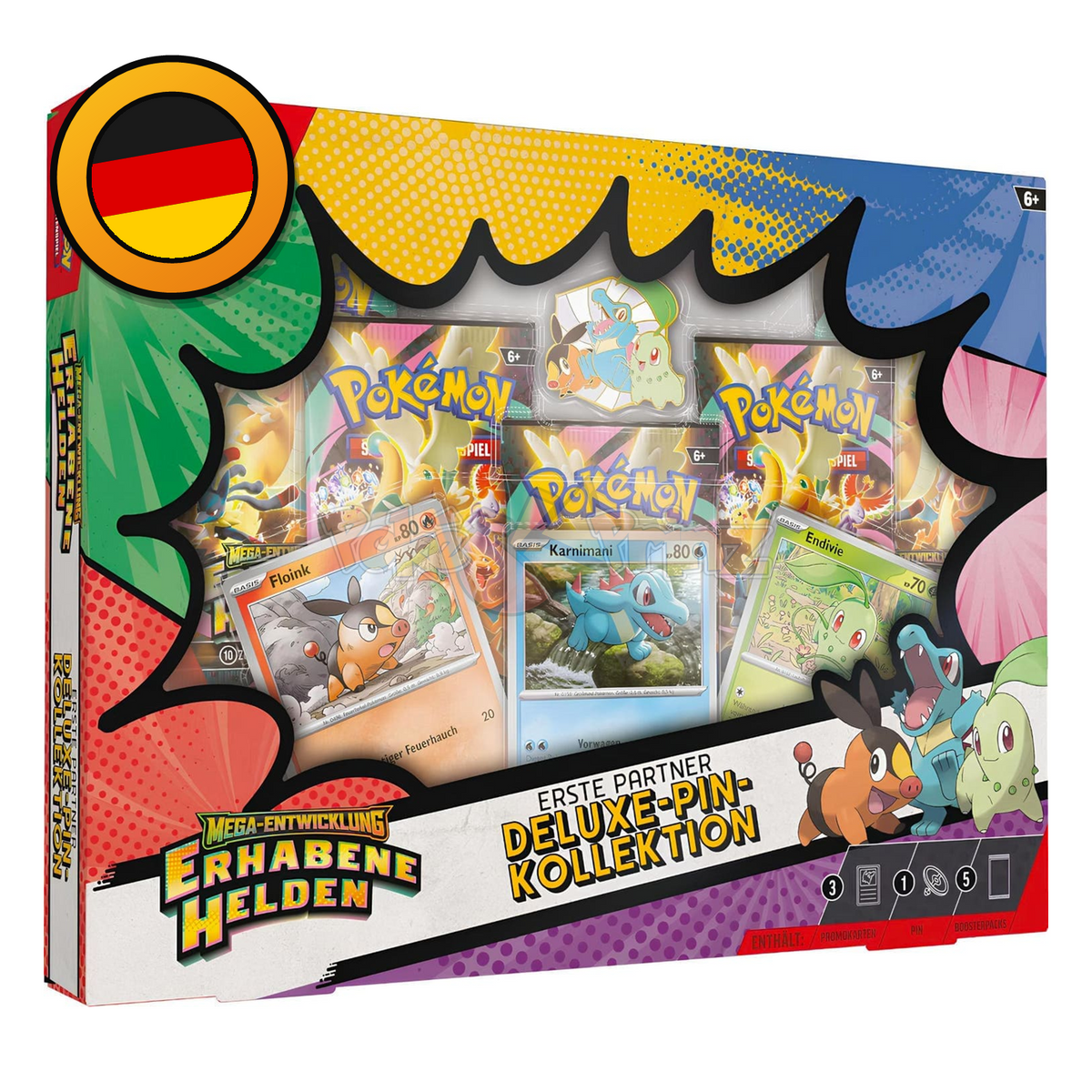 Pokémon TCG: Erhabene Helden – Deluxe-Pin-Kollektion: Erste Partner (Deutsch)