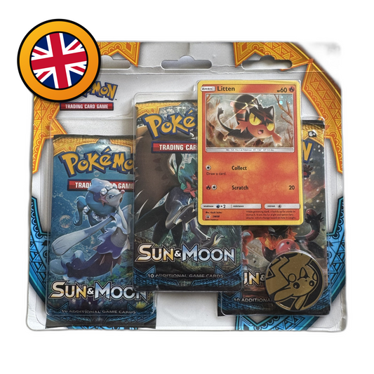 Pokémon TCG: Sun & Moon 3-Pack Blister – Litten Promo (Englisch)