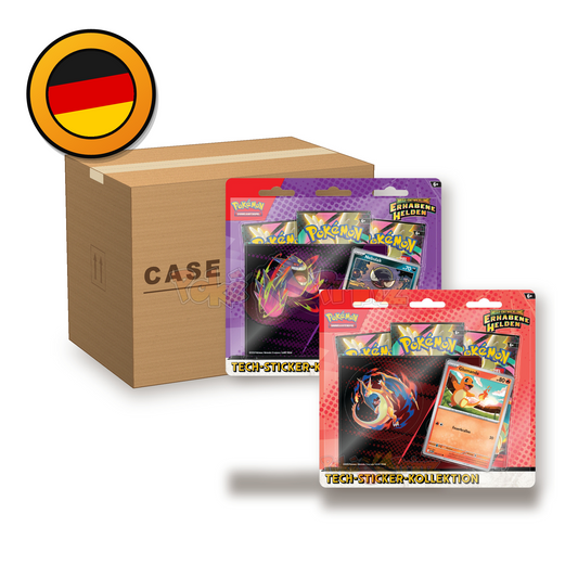 Pokémon TCG: Erhabene Helden Tech-Sticker-Kollektion Sealed Case (12 Blister) | Deutsch (dB)