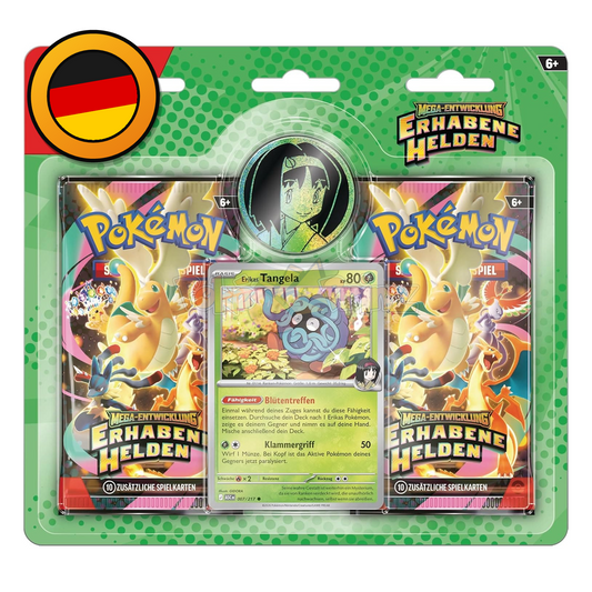 Pokémon TCG: Mega-Entwicklung – Erhabene Helden 2-Pack Blister Case (12 Blister) – Deutsch – Sealed OVP (dB)