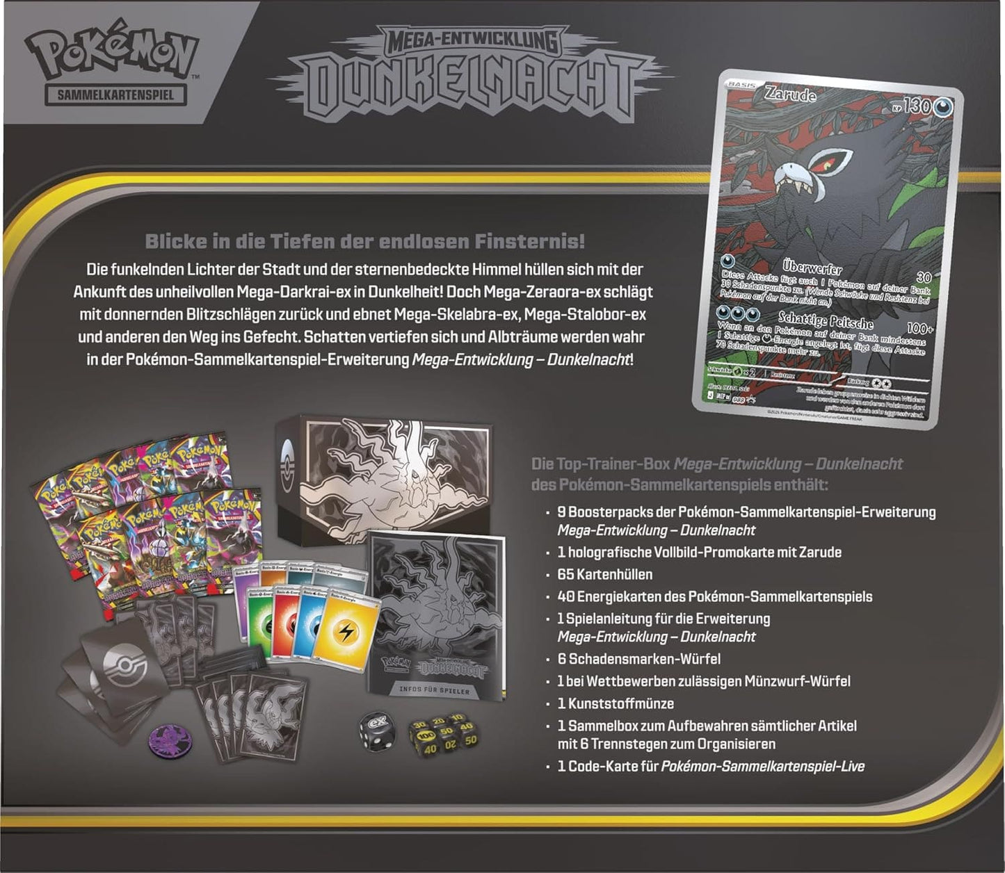 Pokémon TCG: Mega-Entwicklung Dunkelnacht Top-Trainer-Box | Deutsch Sealed