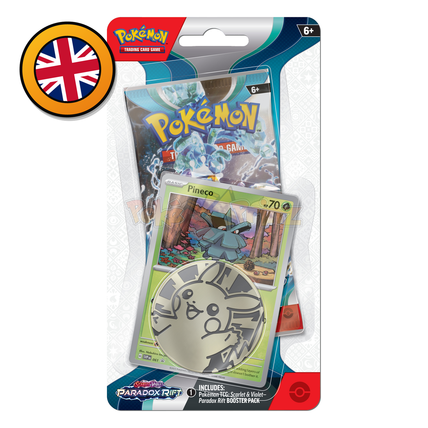 Pokémon TCG: Scarlet & Violet – Paradox Rift 1-Pack Blister – Sinistea oder Pineco (Englisch) (dB)