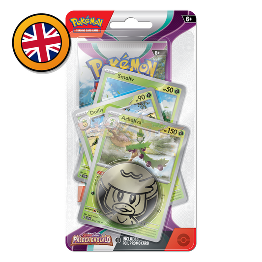 Pokémon TCG: Scarlet & Violet – Paldea Evolved Premium Checklane Blister – Arboliva oder Pawmot (Englisch) (dB)