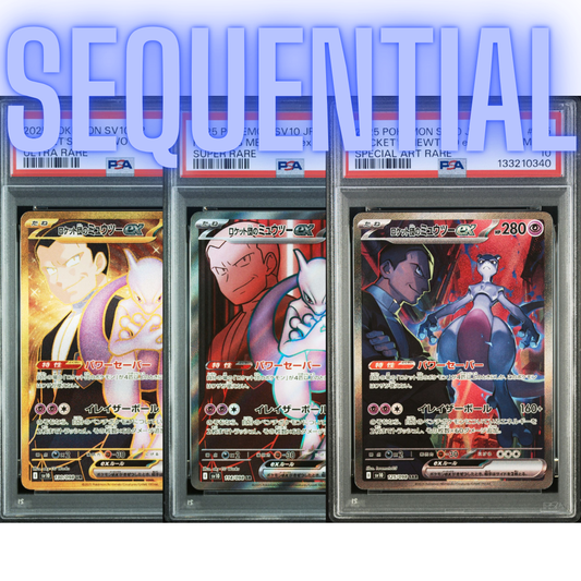 PSA 10 Sequential Set – Team Rocket's Mewtwo-ex Dreier-Set (2025 Pokémon Japanese SV10 – Glory of Team Rocket) - PokéPrinz